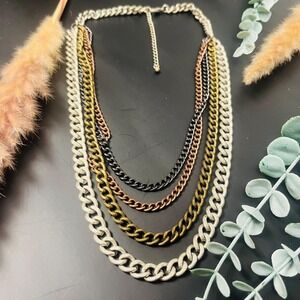 Mixed Metal Multi-Strand Layering Necklace |‎ Gothic Pagan Jewelry | Mystical